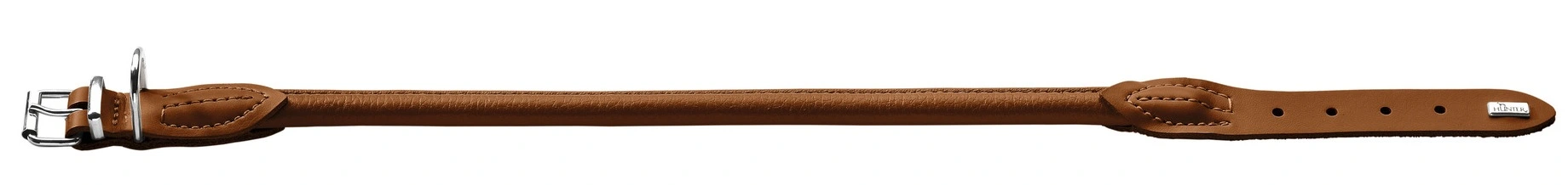 Hunter rundsyet elghalsbånd 55 Cognac justering 46-51 cm - skånsom komfort til store hunde