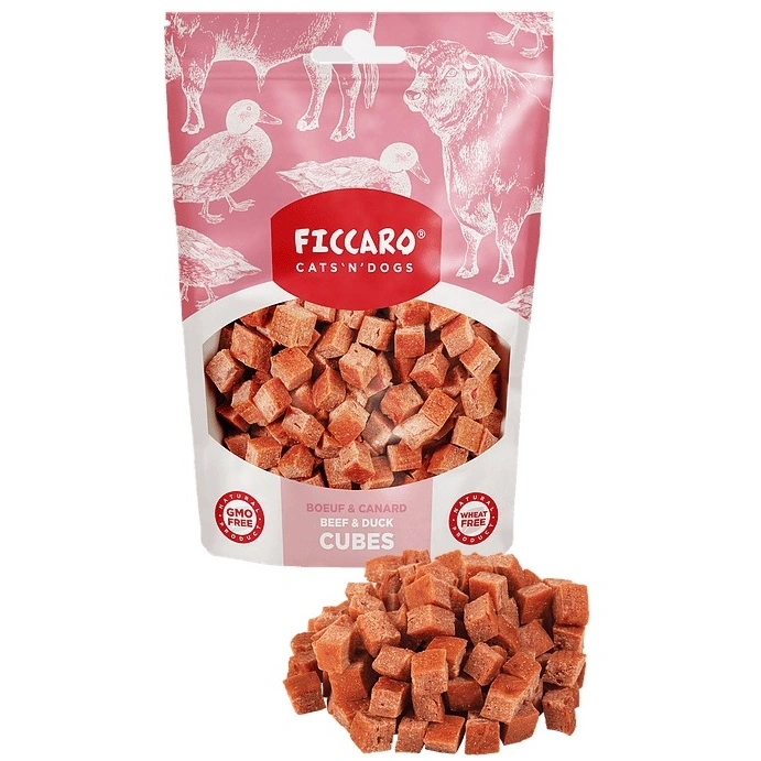 FICCARO Hundesnack Okse & And Cubes - i tern 100 g