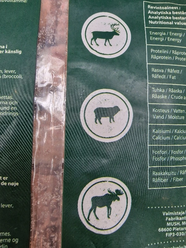 MUSH Vaisto Mørkegrøn Wild rensdyr lam elg til hund 800 g