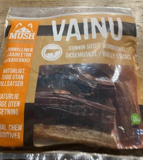 MUSH VAINU Hundesnack Tyremuskel 250 g - naturlige tyggeben til hunde