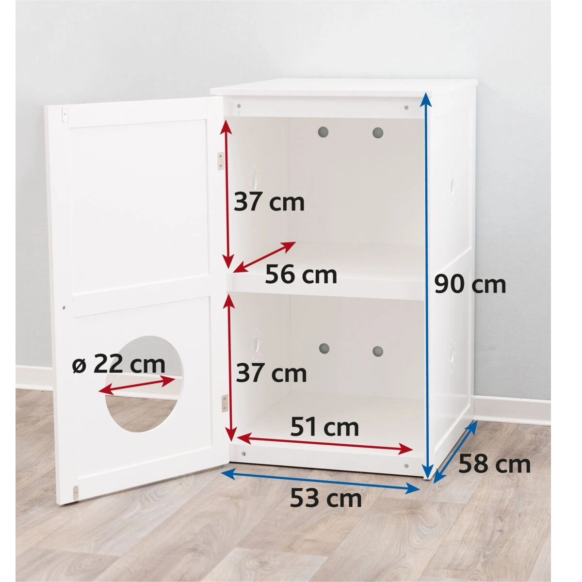 Hus til kattetoilet 2 etager