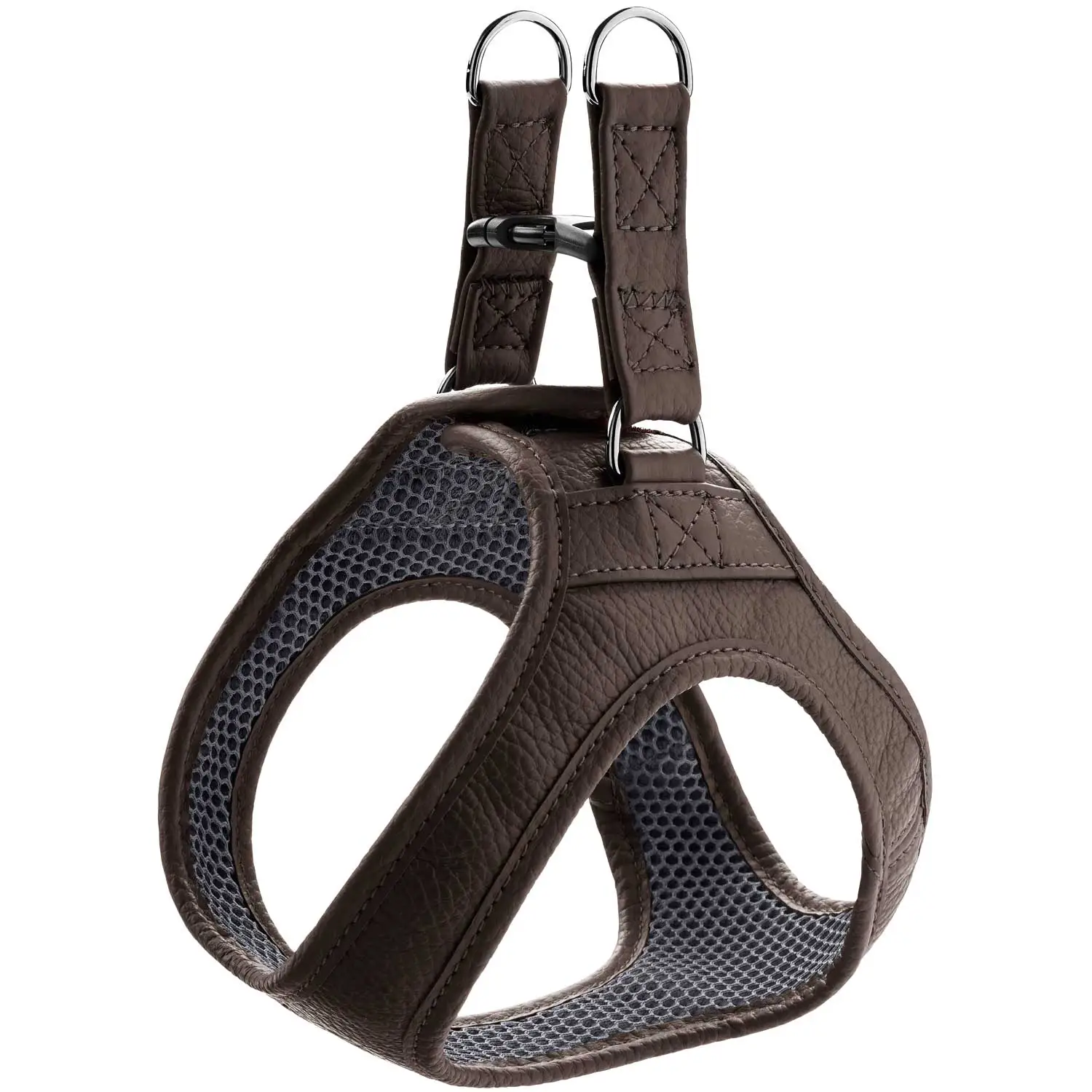 Hunter Hilo læder hundesele XXS-XS brun hals 30-34 cm - blød og let komfort