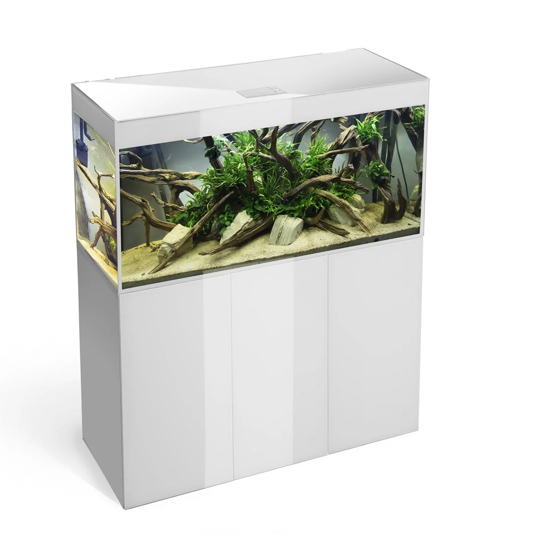 AquaEl Glossy akvarie i Hvid 120 cm 260 Liter