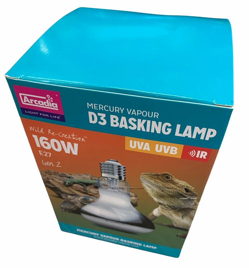 Arcadia D3 Basking Reptile Lamp UVB kompakt pære 160 w