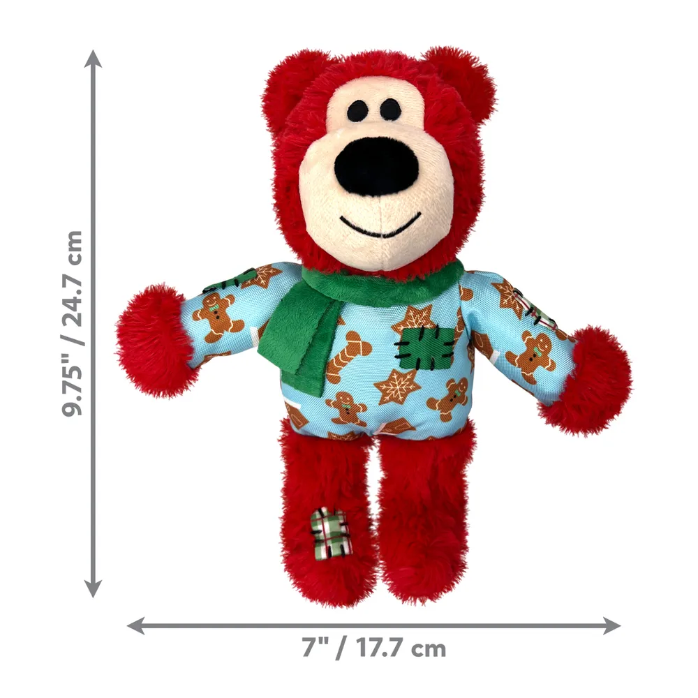 KONG Holiday Wild Knots Bear Mix M/L - jule hundelegetøj
