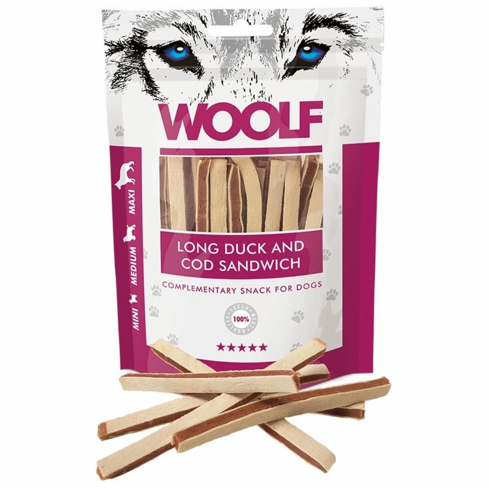 Woolf Hundesnack And og Torsk Lang Sandwich