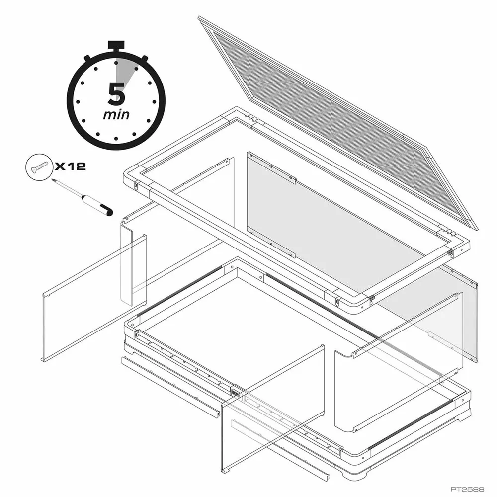 Exoterra Glas Terrarium Vista 120 Buet rude