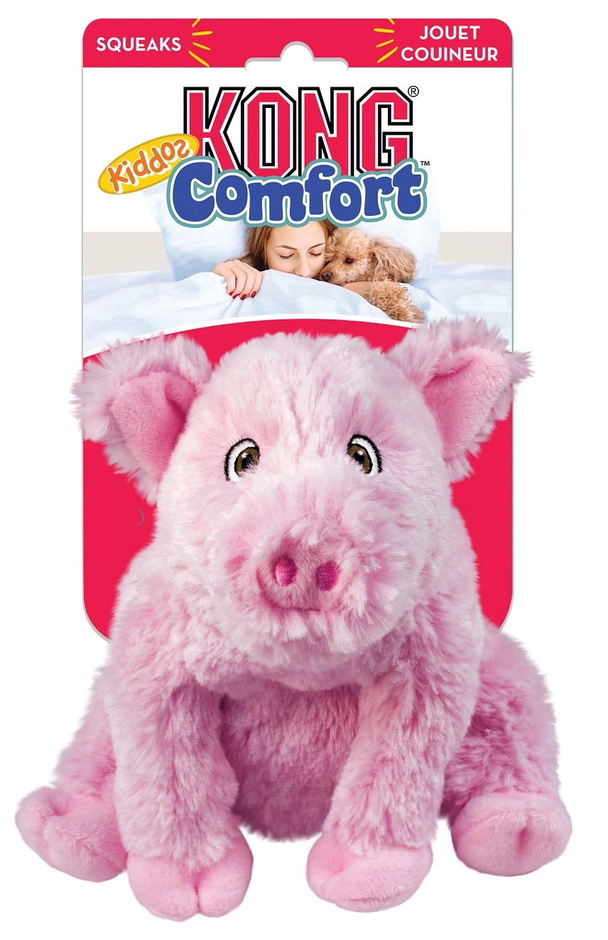 Kong Comfort Kiddos Pig Small 16 cm - gris bamse til hunde