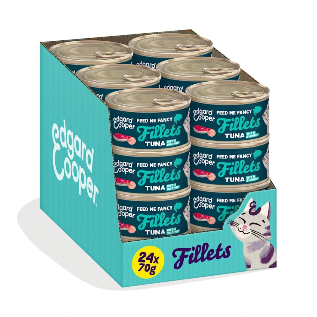 Edgard & Cooper kattefilet med tun og rejer i bouillon 70 g