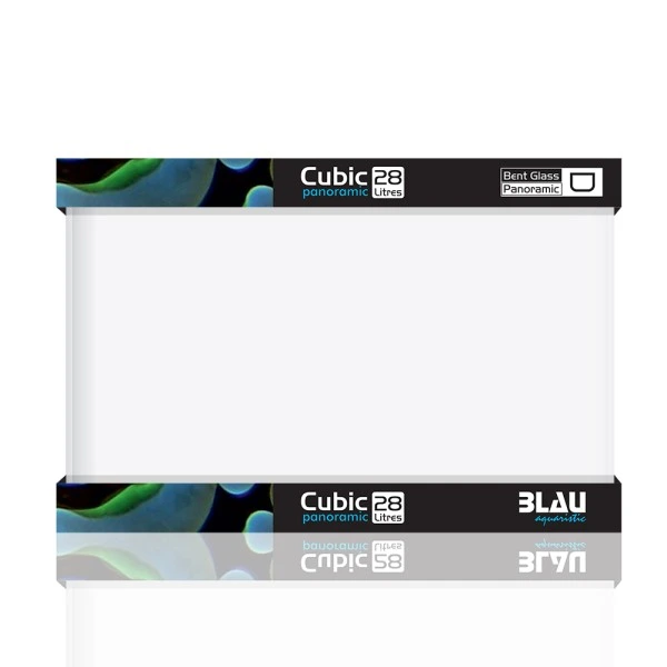 Blau CUBIC Panorama akvarium Nano Akvarium 28 L Optiwhite glas (40x25x28)