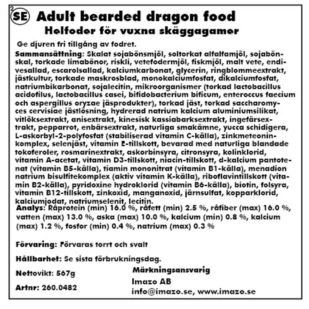 Zoo Med Natural Adult Bearded Dragon Food 567 Gram (Til Voksne skægagamer)