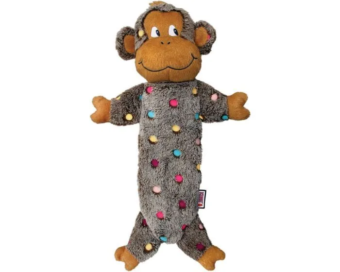 KONG Hundelegetøj LowStuff Monkey Grå L 40 cm - abe bamse til hunde