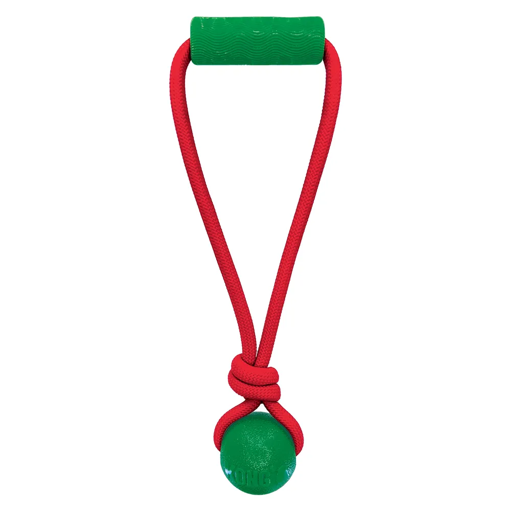 KONG Holiday Jaxx Brights Tug Ball Mix M - hundelegetøj 30,5 x 13 x 6,5 cm