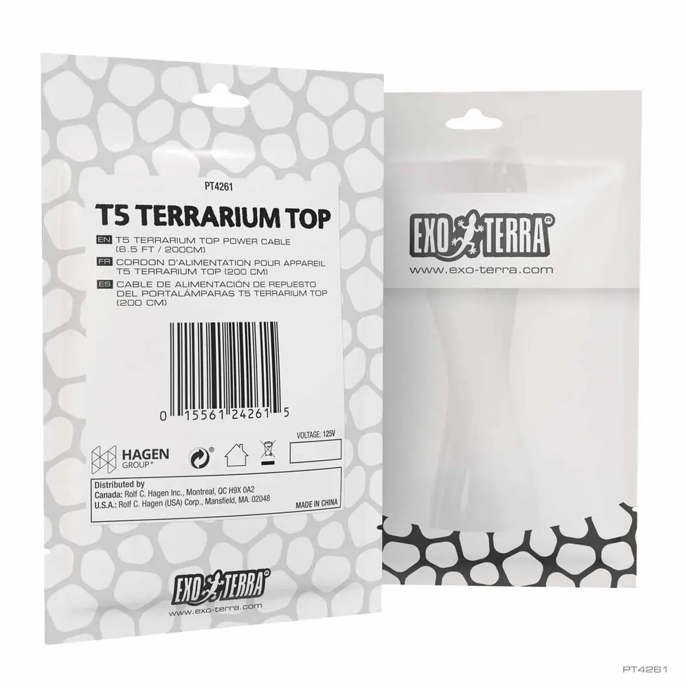 Exoterra T5 Terrarium Top - Power Cable 200 cm