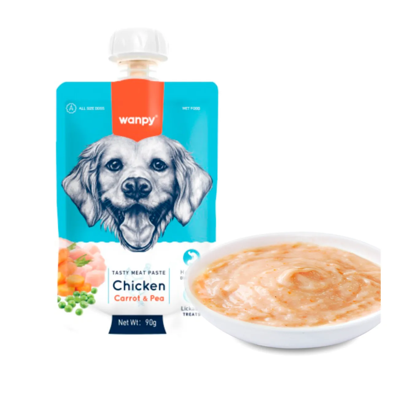 Wanpy Tasty Paste - Kylling, Gulerødder & Ærter 90 g