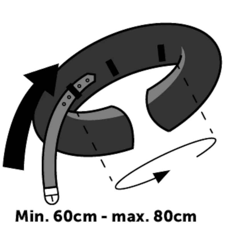 Oppustelig halskrave XL 60-80 cm