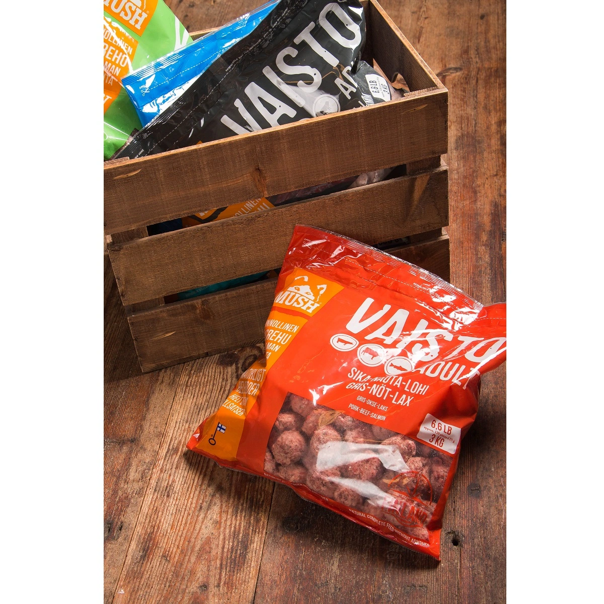 MUSH Vaisto Gris Okse Laks XL Rød 3 kg - Naturligt BARF hund