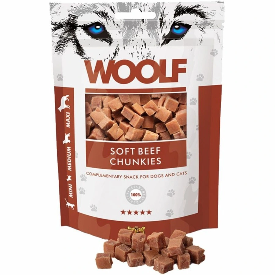Woolf Hunde- og Kattesnack Bløde Oksekødsbidder