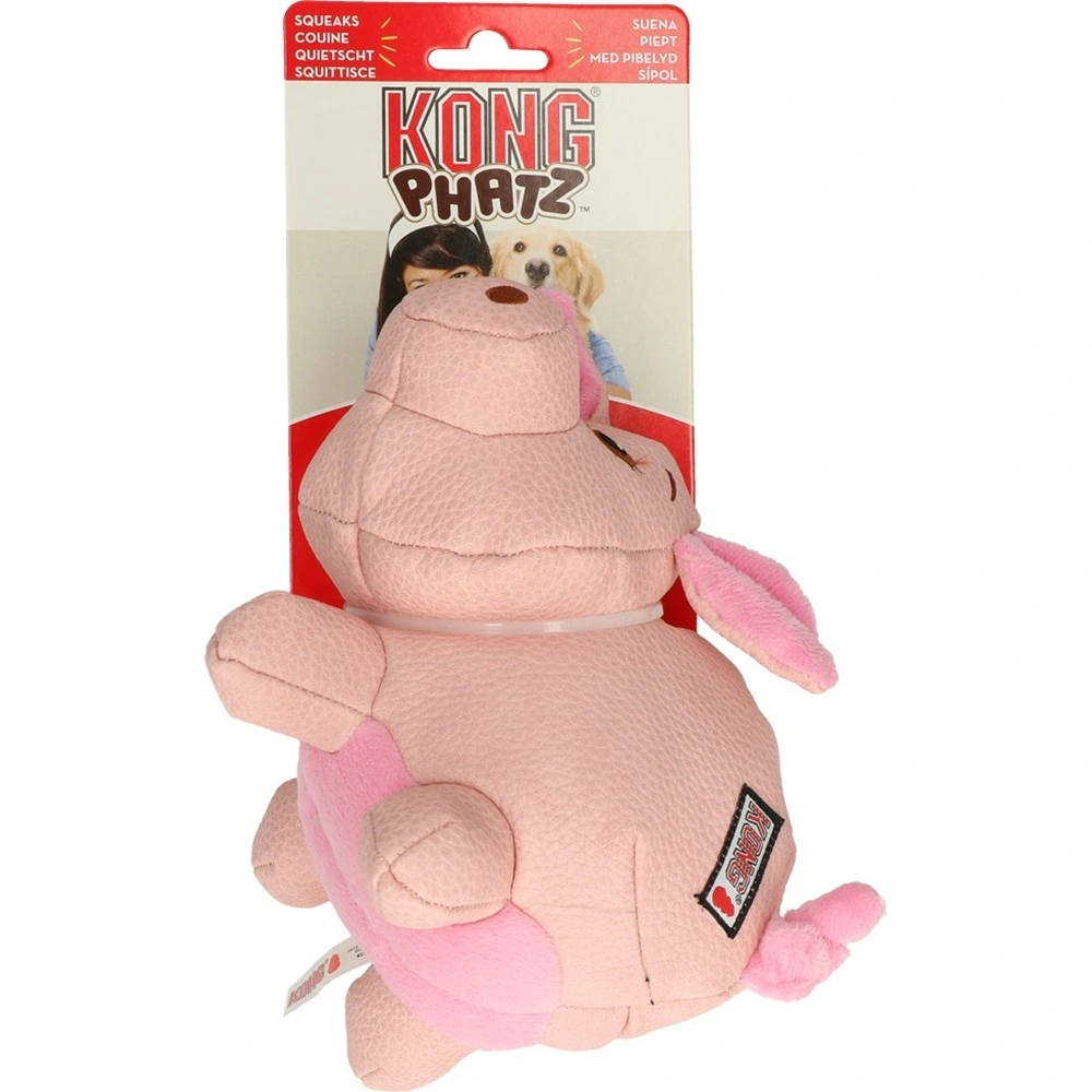 Kong Phatz Pig M 18x11x11 cm - robust gris bamse til hunde