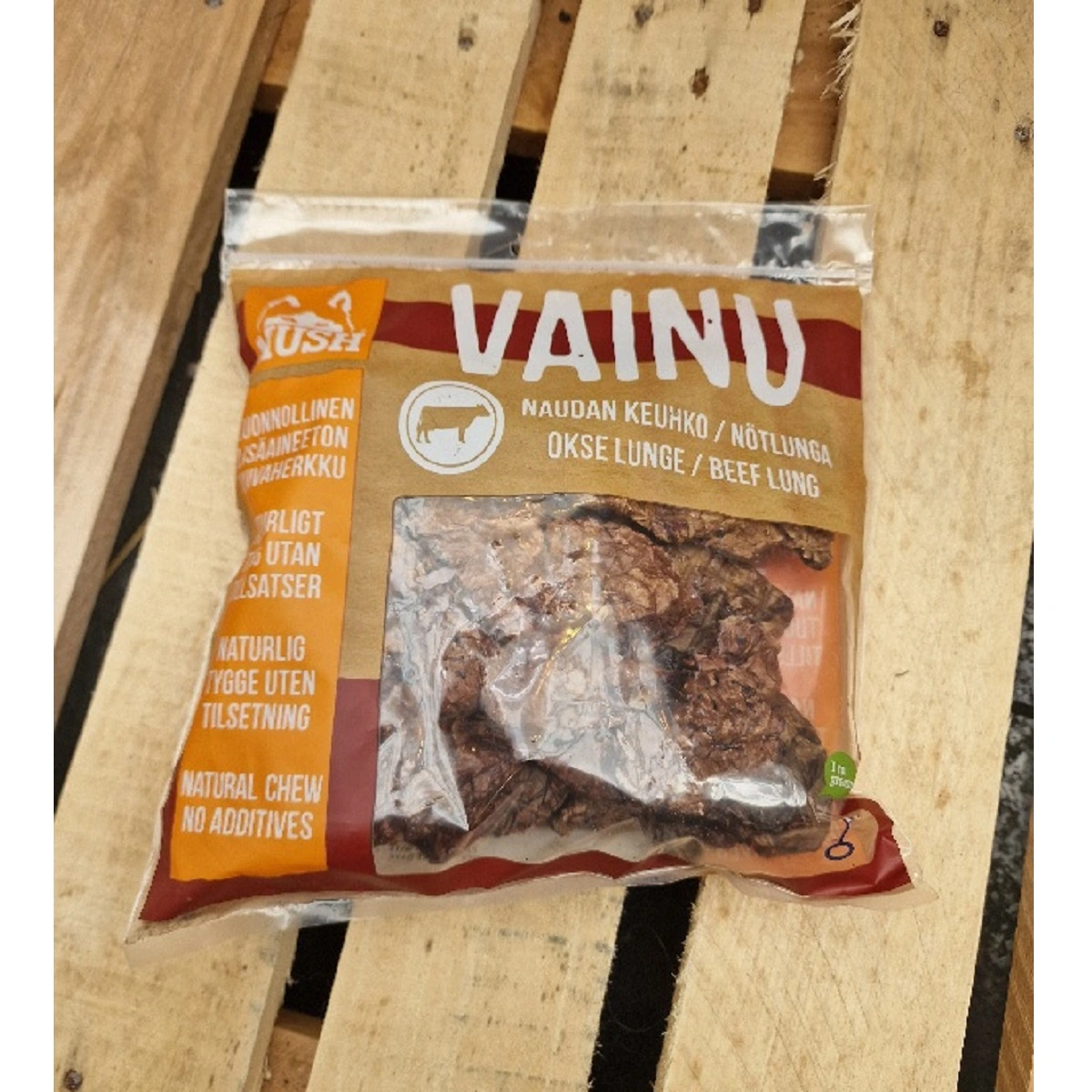 MUSH VAINU Hundesnack Okselunge 140 g - naturlige træningssnacks