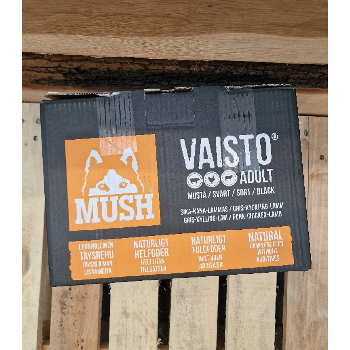 MUSH Vaisto Sort Gris Kylling Lam 10 kg - råfoder til voksne hunde