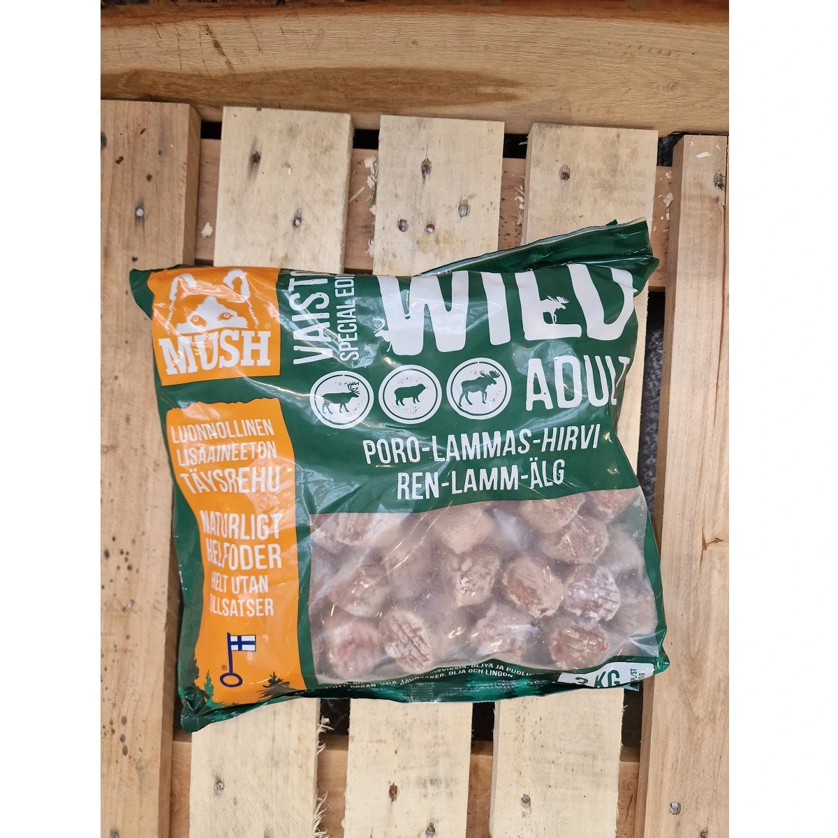 MUSH Vaisto Mørkegrøn Wild rensdyr lam elg til hund 3 kg