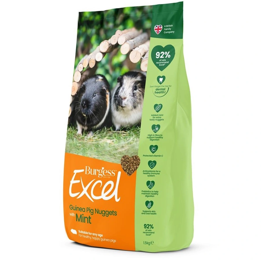 Burgess Excel Marsvinefoder 1,5 kg - Mint og C Vitamin