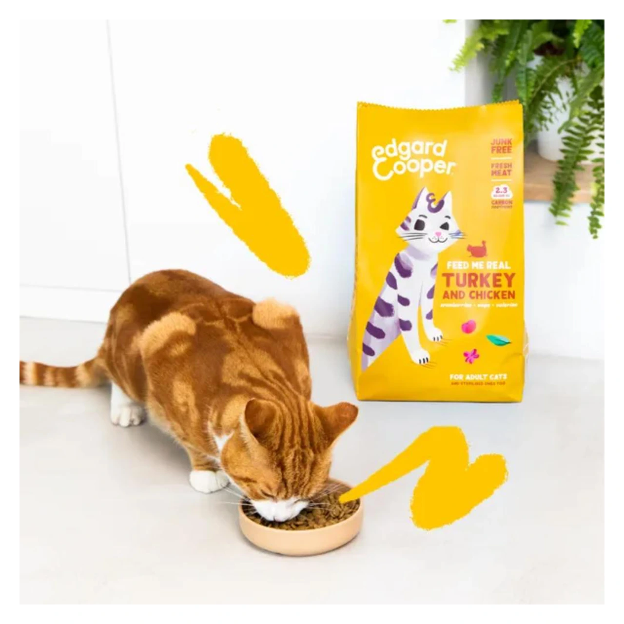 Edgard & Cooper tørfoder til voksen kat med kalkun og kylling 2 kg