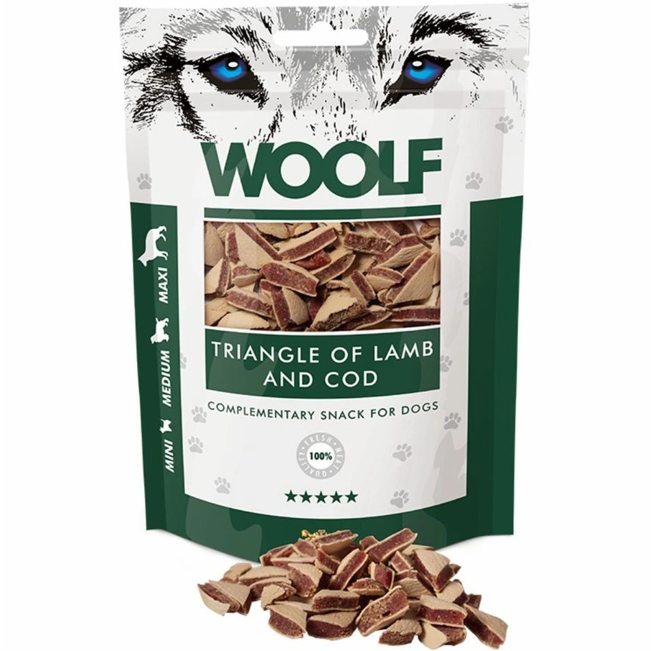 Woolf Hundesnack Lam og Torsk Triangle