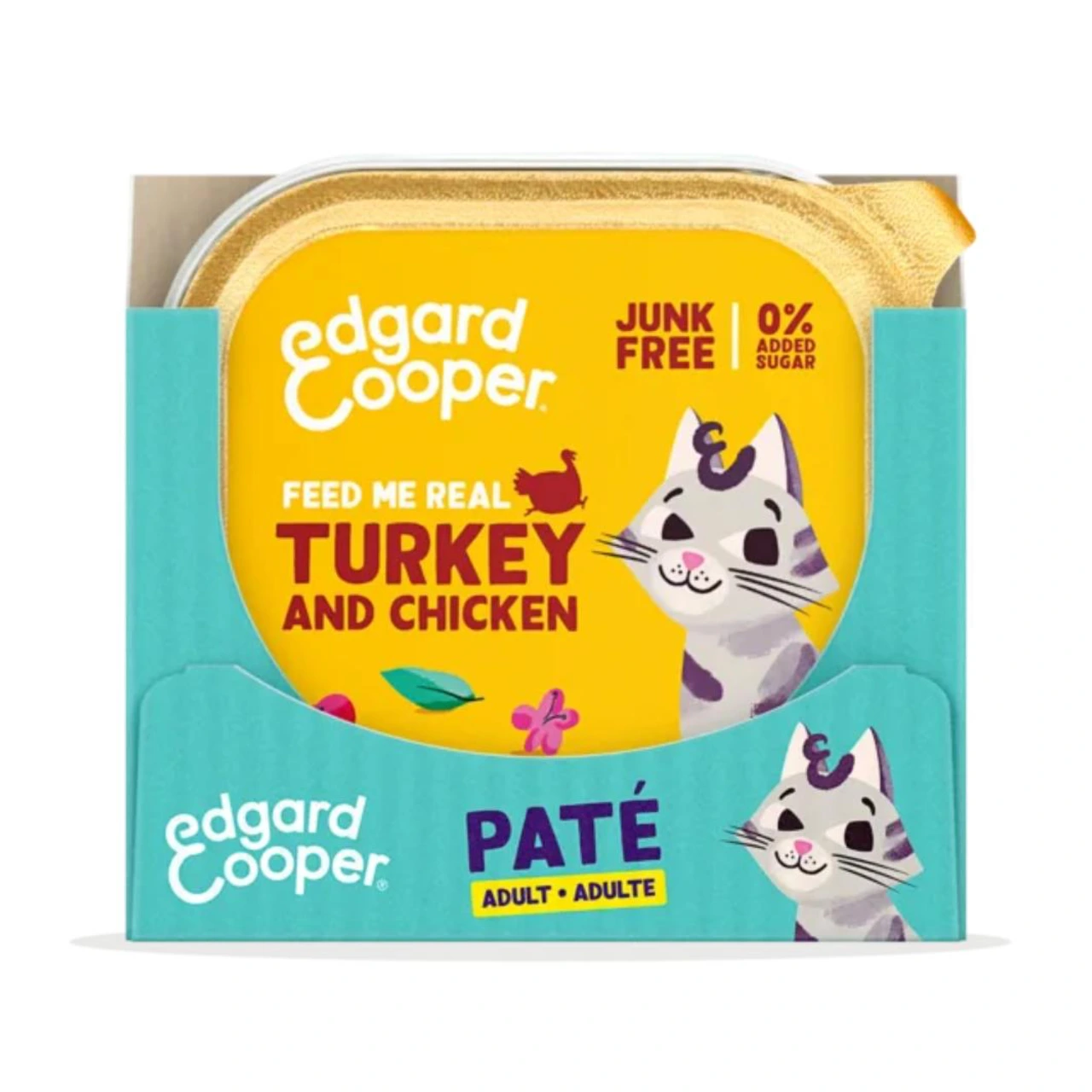 Edgard & Cooper pate til katte med kalkun og kylling 85 g
