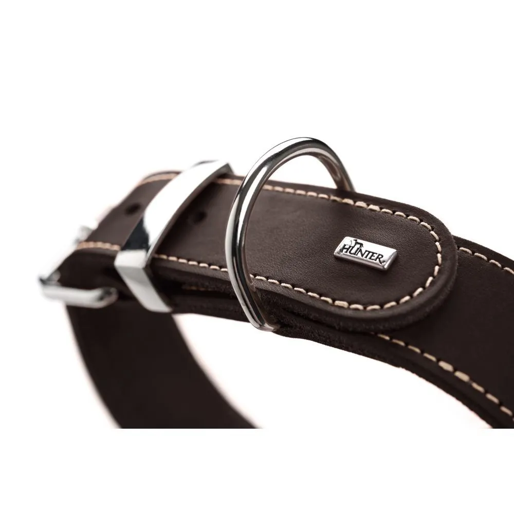 Hunter Aalborg 50 Special Mørkebrunt hundehalsbånd - 36-44 cm