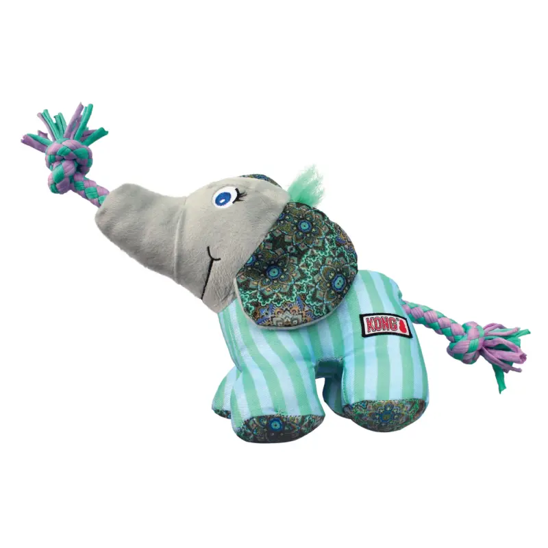 KONG Carnival Elephant Hundelegetøj M/L - bamse med reb