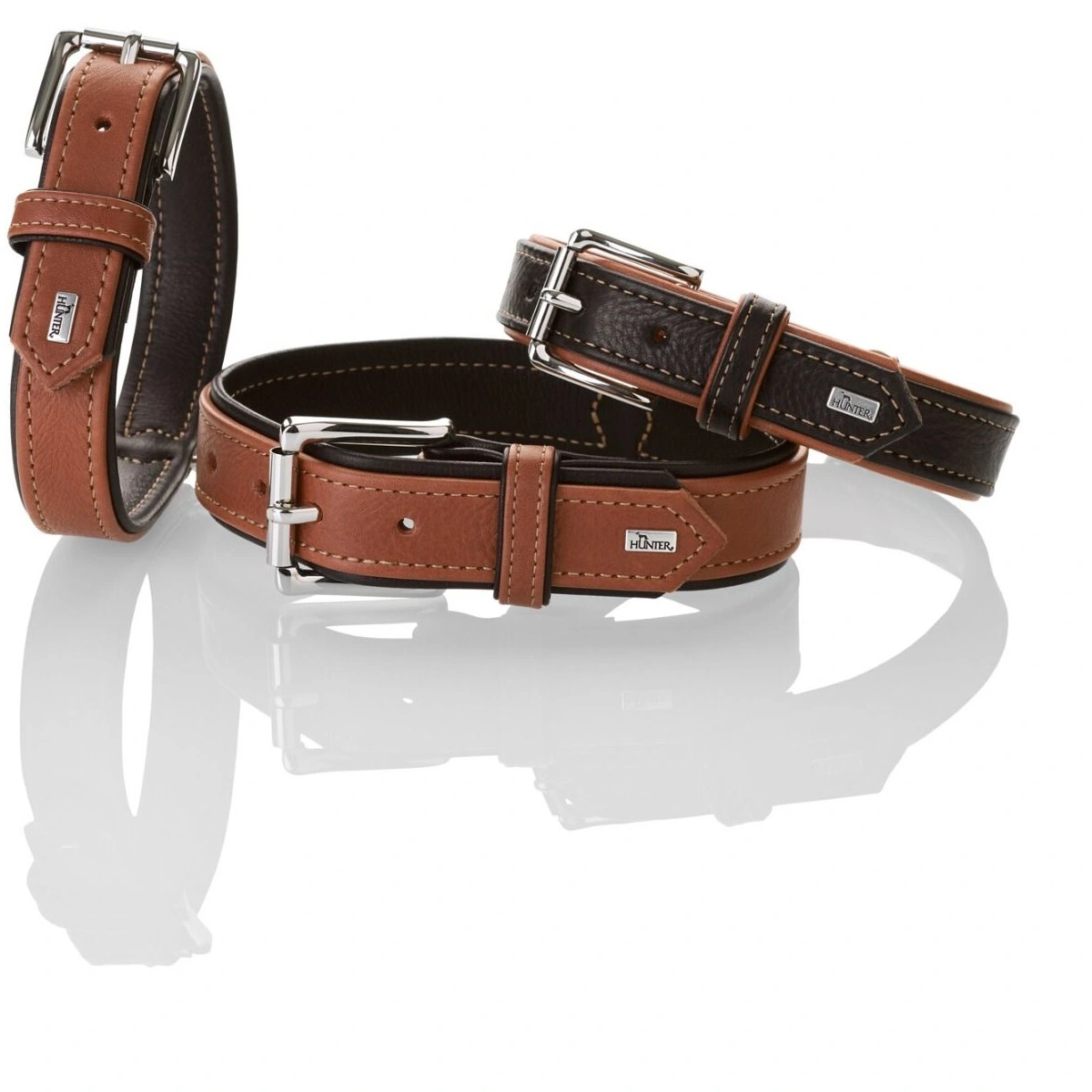 Hunter Canadian UP Hundehalsbånd Large 65 Cognac/Sort - 50-56 cm
