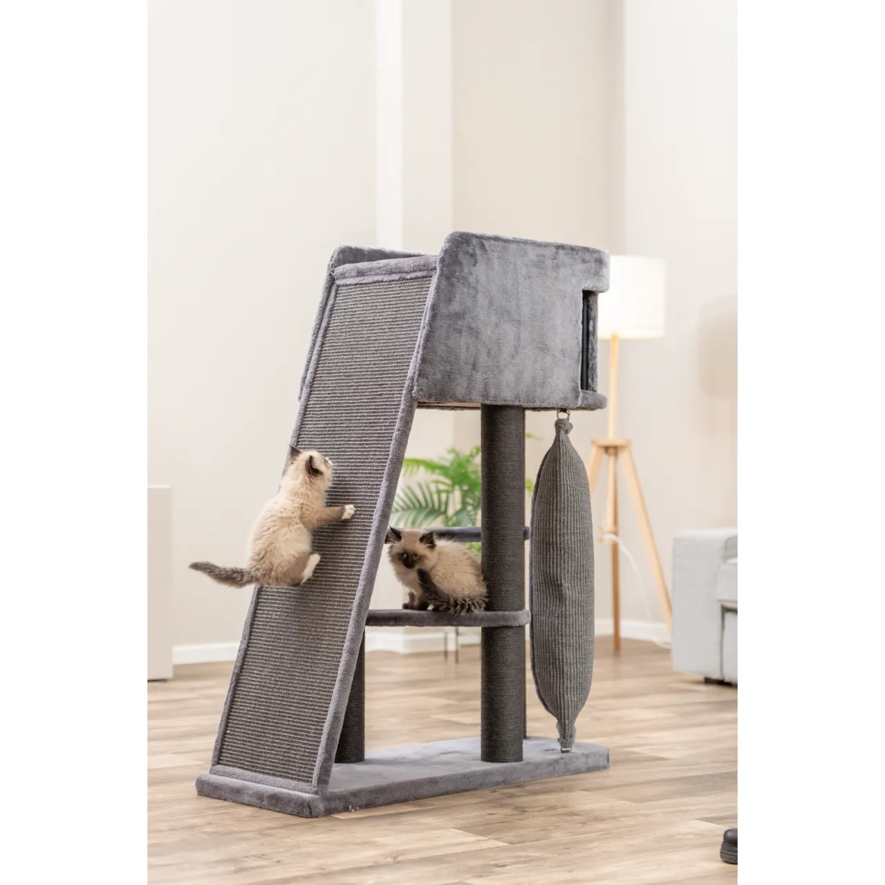 Trixie Kradsetræ Kattetårn Active med klatrerampe 122 cm