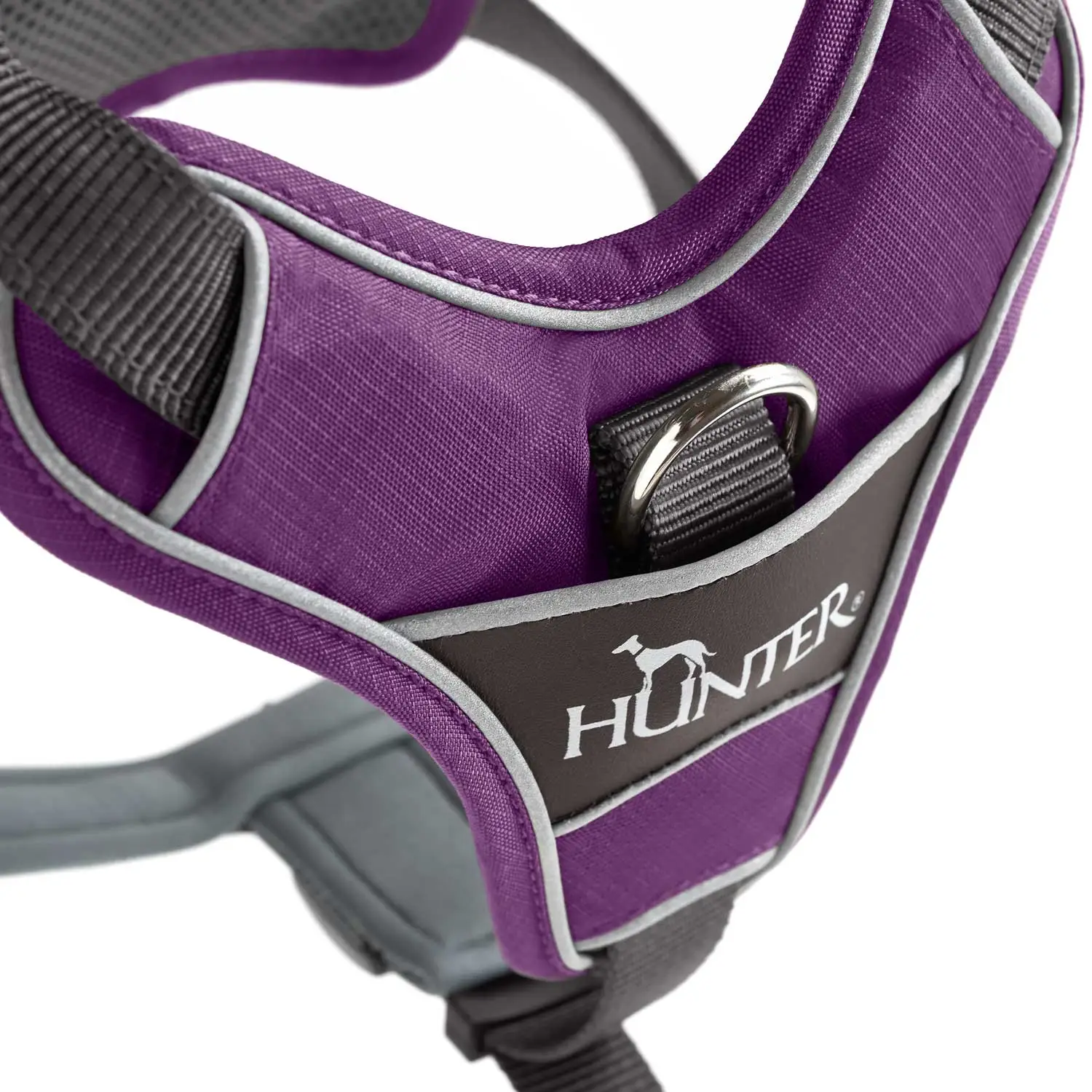 Hunter Divo hundesele L-XL violet/grå just mave 79-107 cm - Ergonomisk komfort og refleks