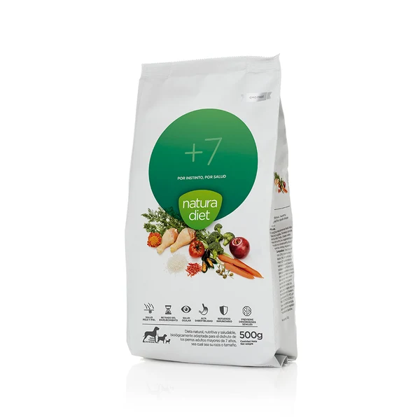 Natura Diet Hundefoder Senior +7 500 g - naturligt tørfoder til ældre hunde