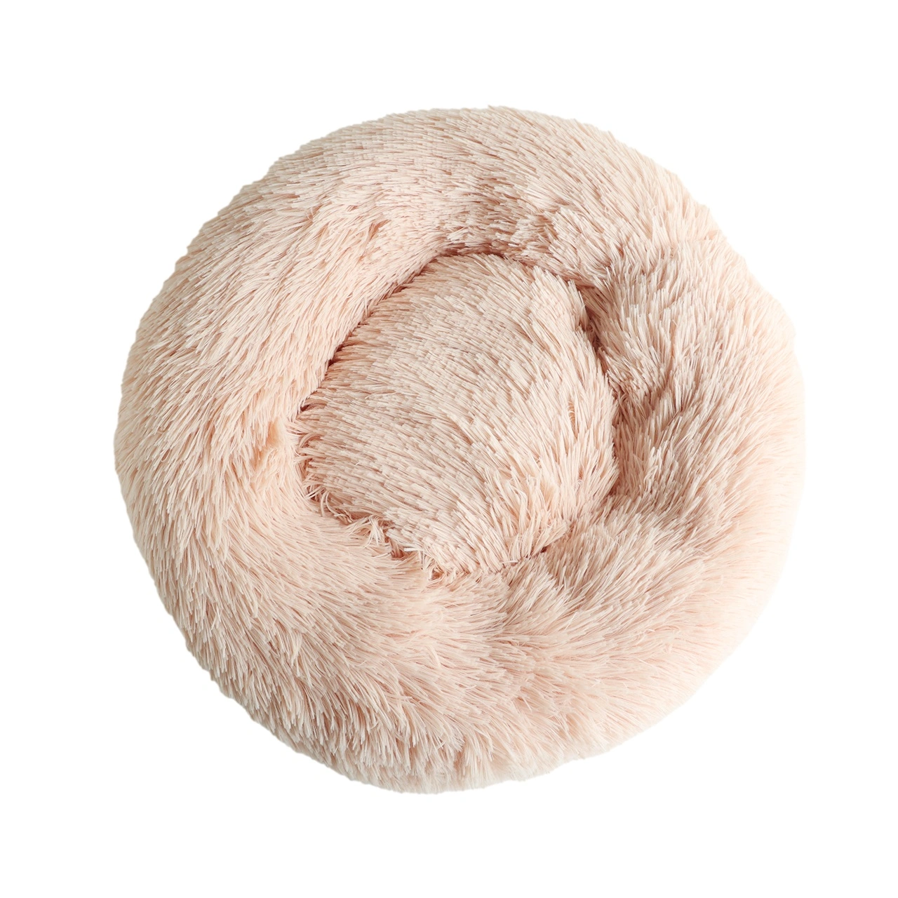 Donut Cozy Hundeseng Laksefarvet 60 cm - blød seng til mellemstore hunde