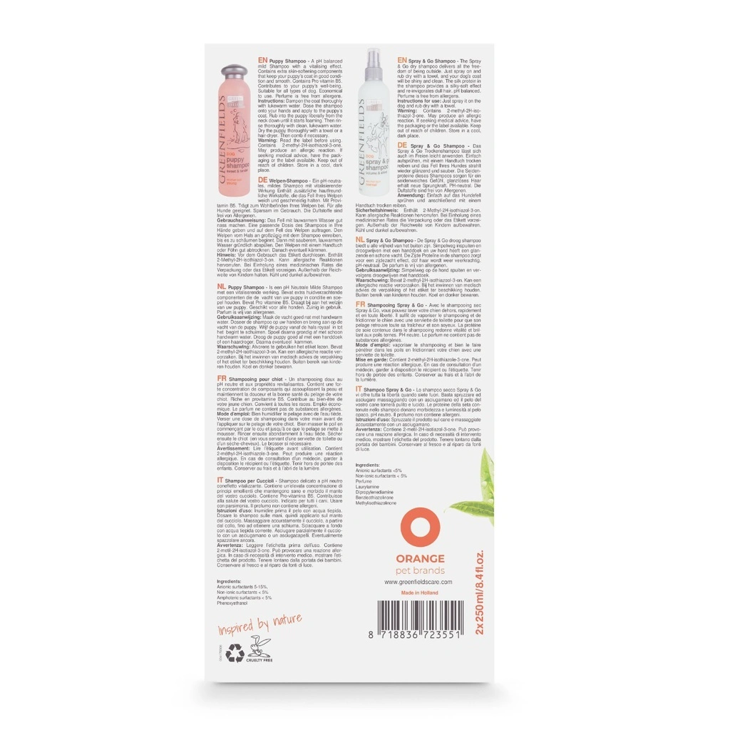 Greenfields Shampoo Spray and Go 270 ml
