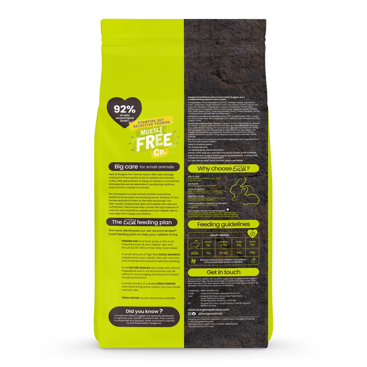 Burgess Excel Natures Blend 1,5 kg - Urter og Græs