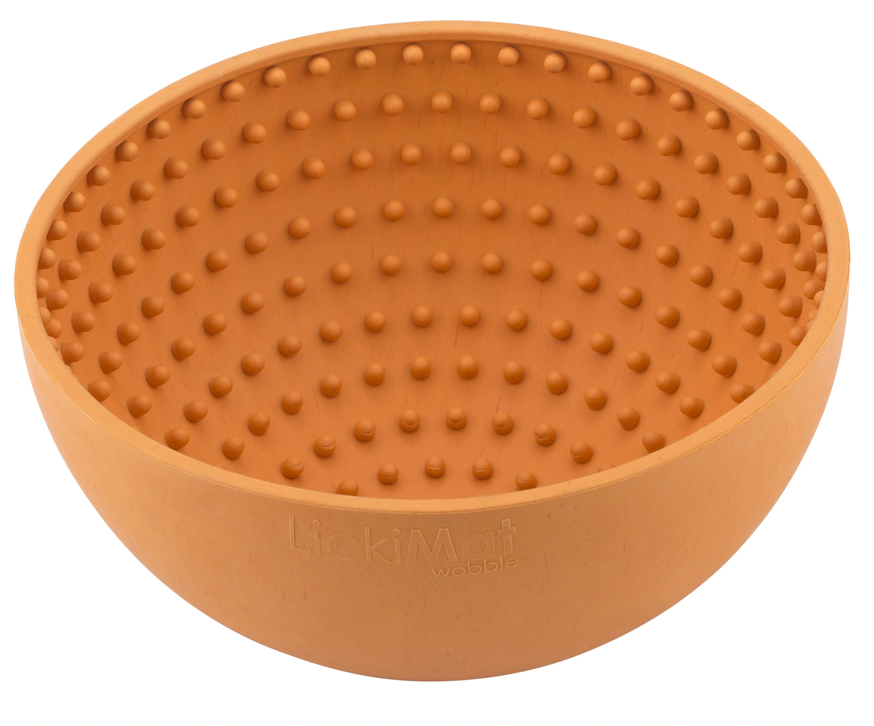 LickiMat Wobble Orange Ø 18 x 8 cm - slikkeskål til hunde