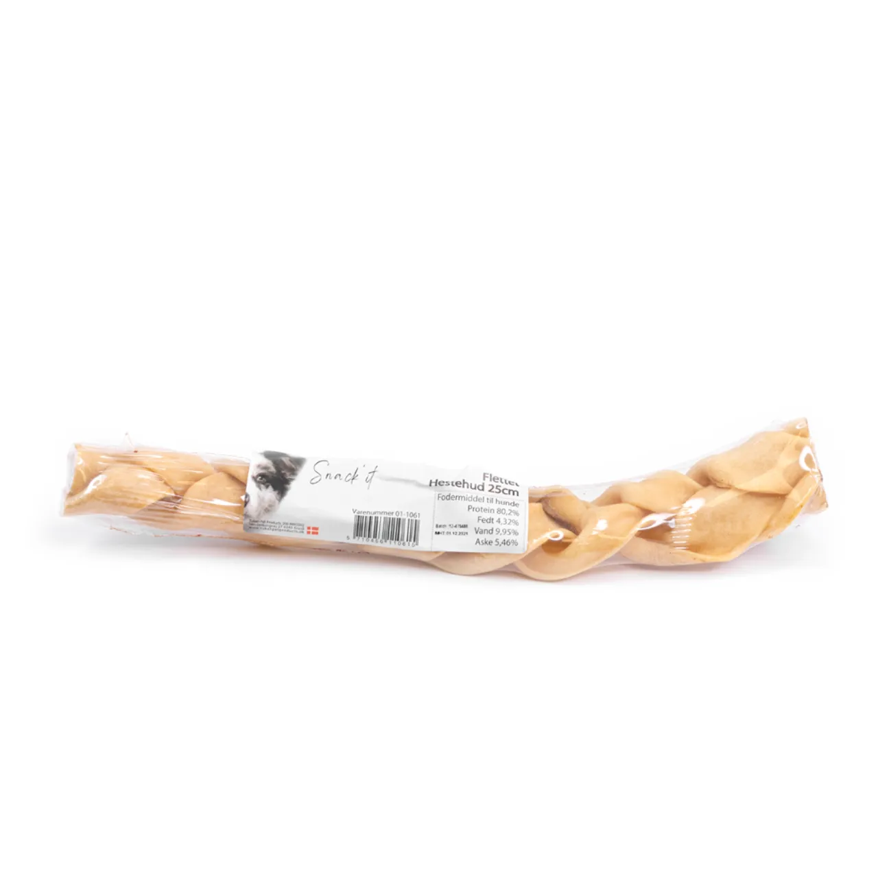 Snackit flettet hestehud til hund 25 cm