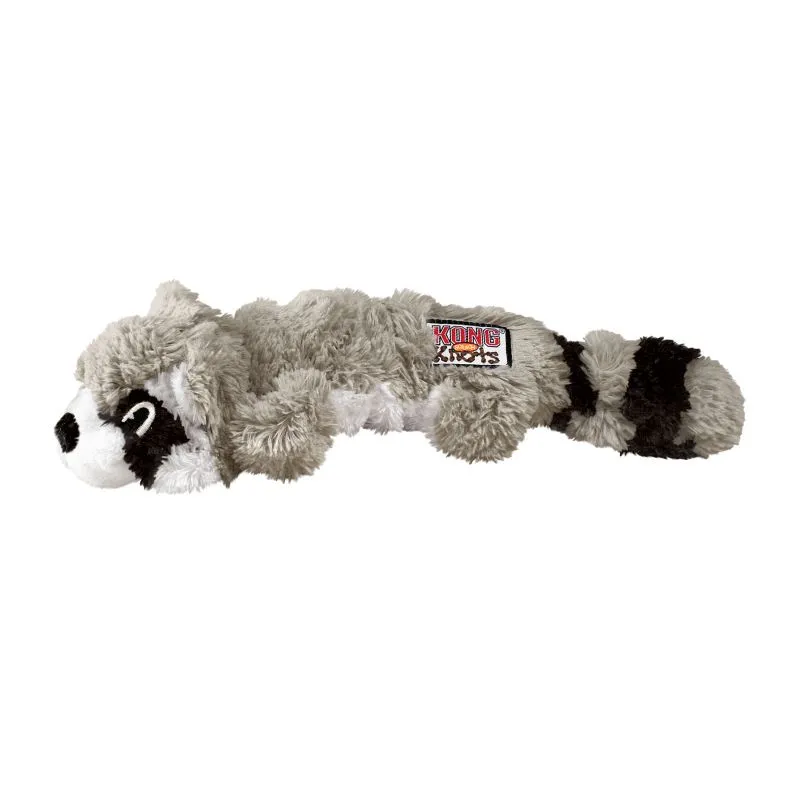 KONG Scrunch Knots Raccoon Grå S/M 23 cm - vaskebjørn med reb