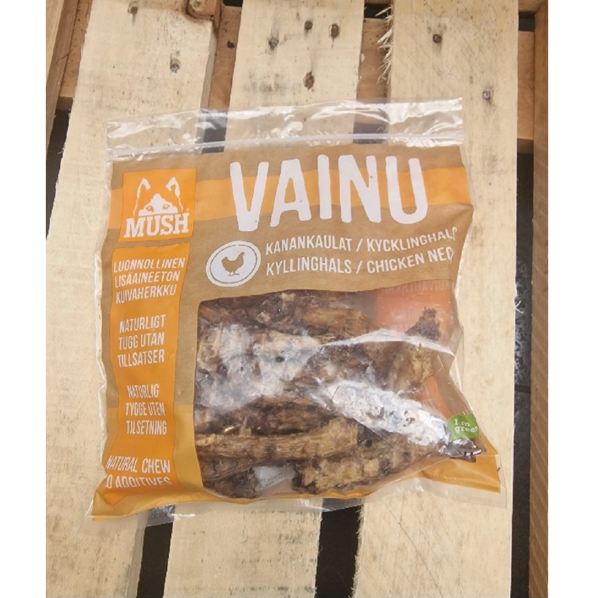 MUSH VAINU Hundesnack Kyllingehalse 220 g - naturlige tyggeben til hunde