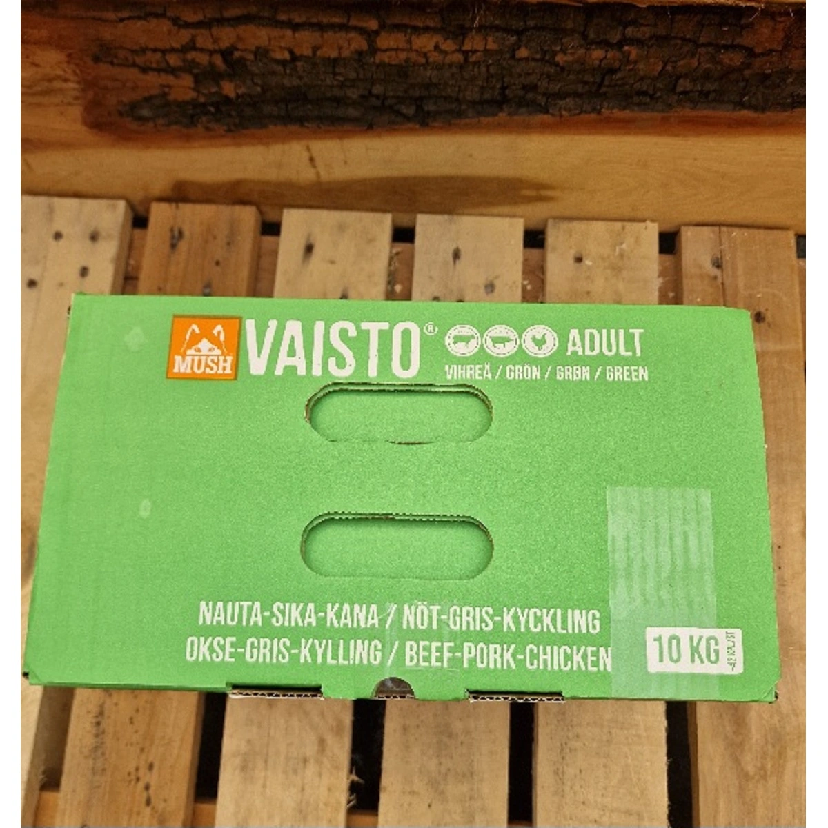MUSH Vaisto Grøn - Råfoder til hund med okse, gris og kylling 10 kg