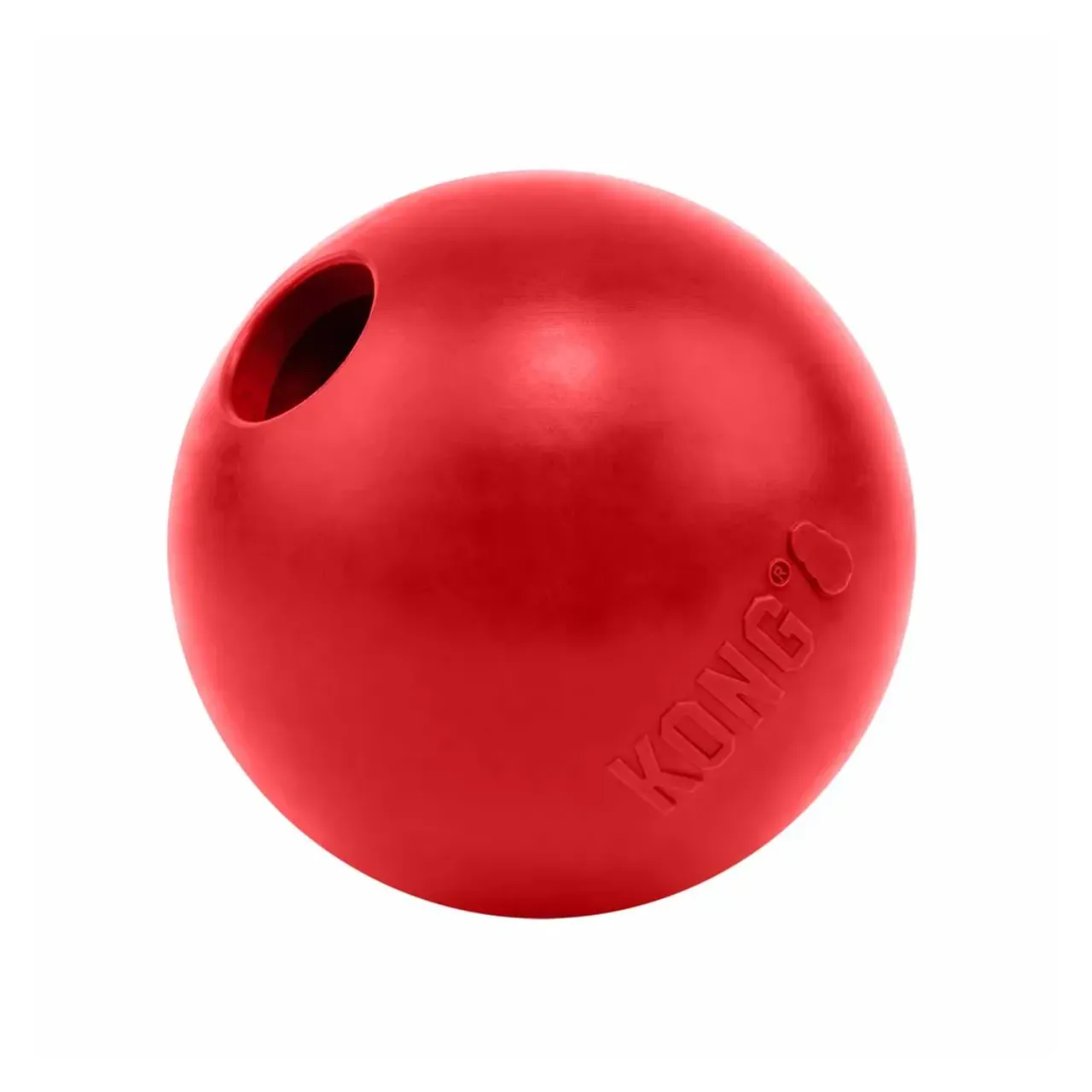 KONG Classic bold med hul rød M/L Ø7,5 cm