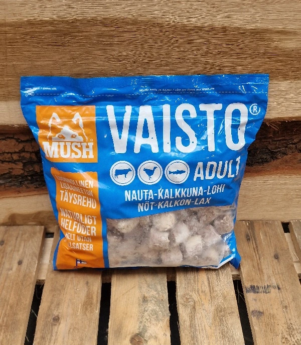 MUSH Vaisto Blå Okse Kalkun Laks - 3 kg råfoder til hund