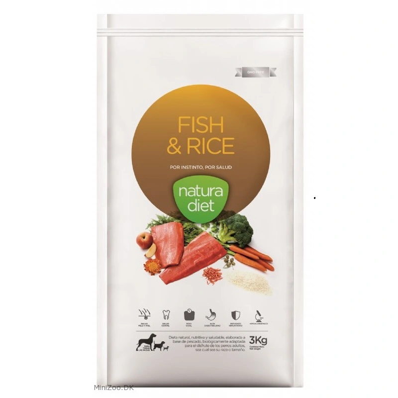 Natura Diet Fisk og Ris hundefoder 3 kg - Naturlig ernæring til hunde