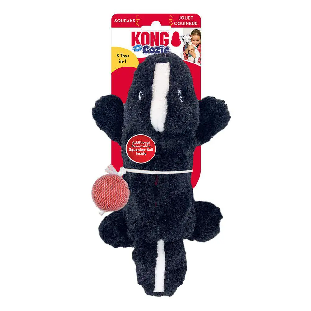 Kong Cozie Pocketz Skunk S 29x14x6 cm - skunk bamse til hunde