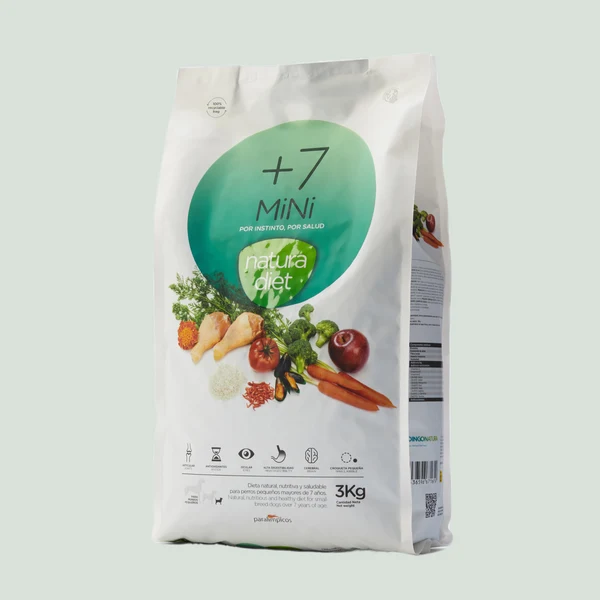 Natura Diet Hundefoder Senior +7 Mini 3 kg - tørfoder til små ældre hunde