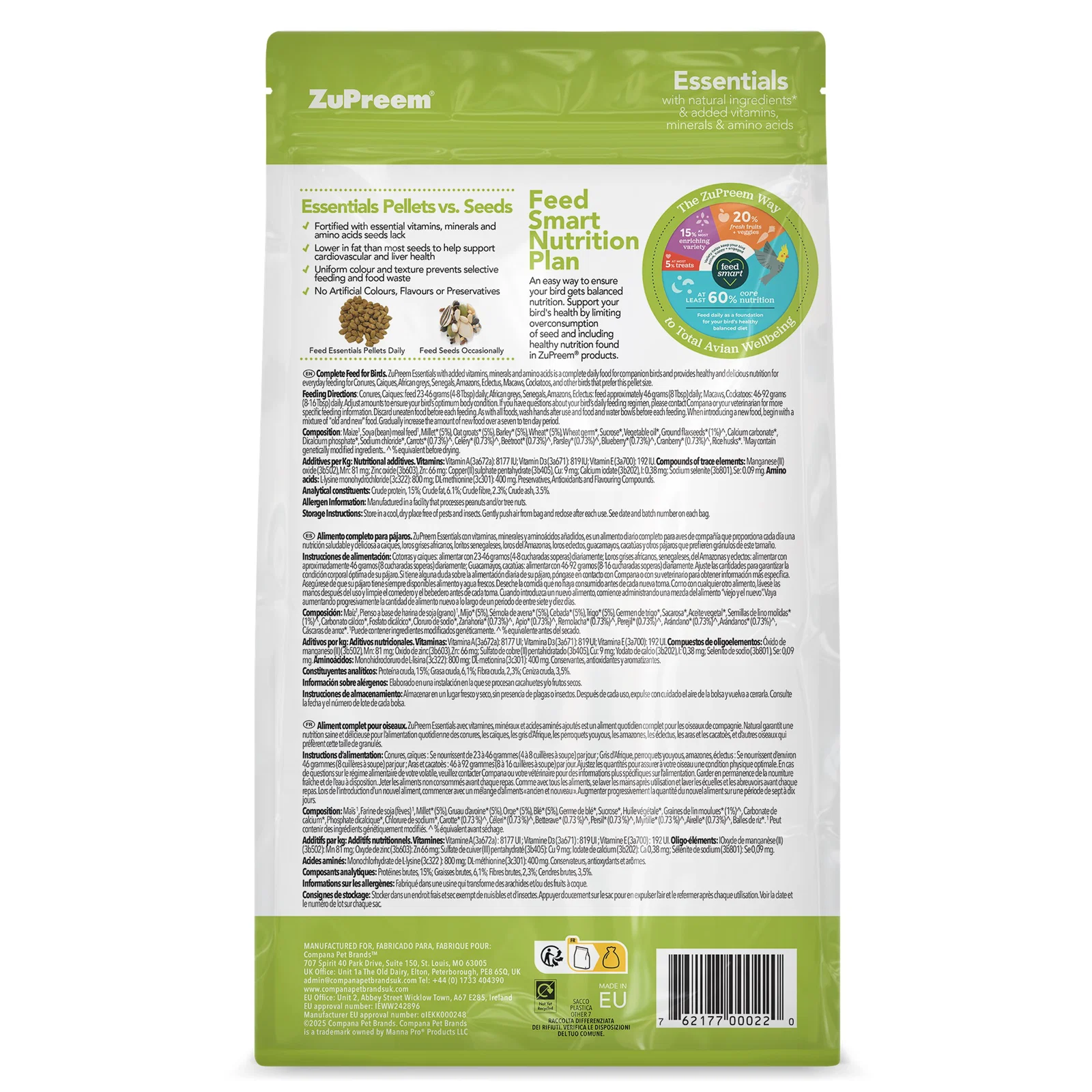Zupreem Essentials Papegøje 1,5 kg